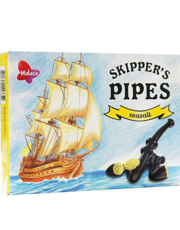 60 stk Skippers Pipes Seasalt / Lakrispipe med Havsaltsmak - Hel Eske