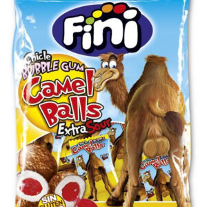 Pose med Fini Camel Balls Bubblegum Extra Sour / Ekstra Sur Tyggegummi 80g