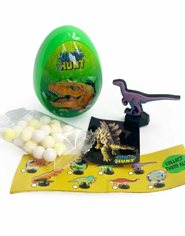 1 stk Dino Hunt 3D Surprise Egg - Egg med Godteri og Leker