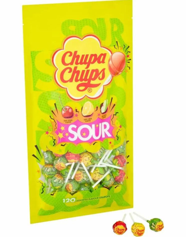 120 stk Chupa Chups Sour - Stor Pose med Sure Kjærligheter 1