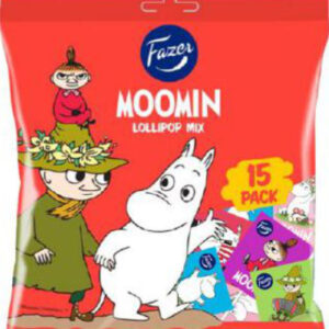 Pose med 15 stk Fazer Moomin / Mummitrollet Kjærligheter med Fruktsmak 120 gram