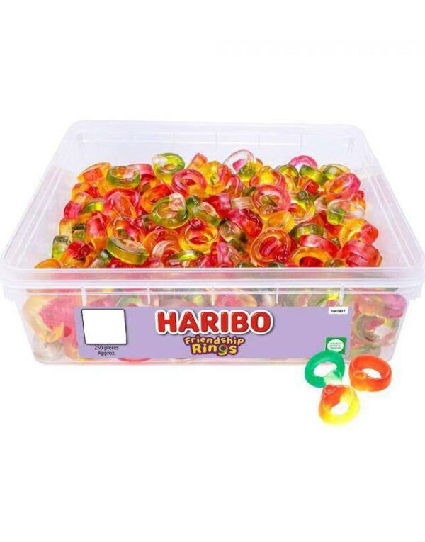 250 stk Haribo Friendship Rings - Boks med Vingummi Ringer