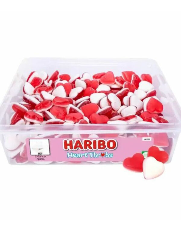 250 stk Haribo Heart Throbs - Boks med Vingummi Hjerter