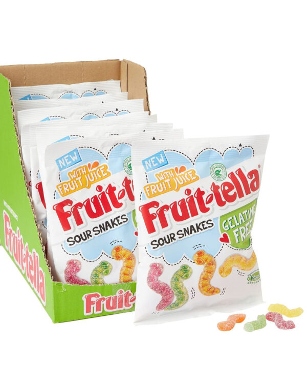 12 stk Fruit-tella Sour Snakes - Hel Eske 1200 gram