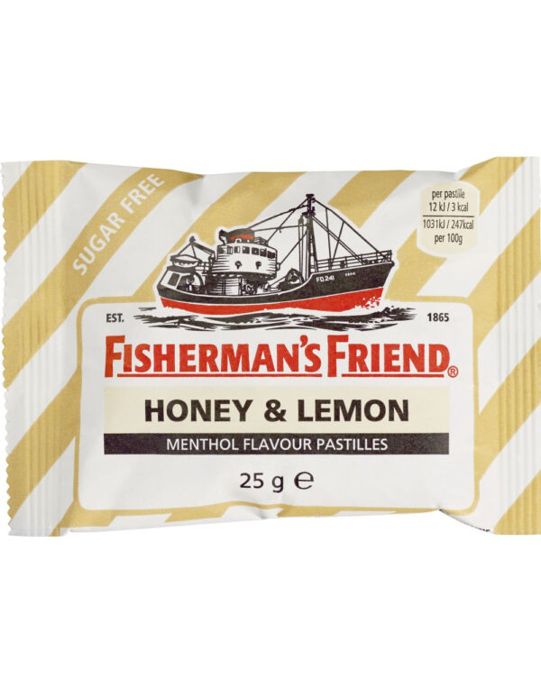 Sukkerfri Fisherman's Friend med Smak av Honning & Sitron