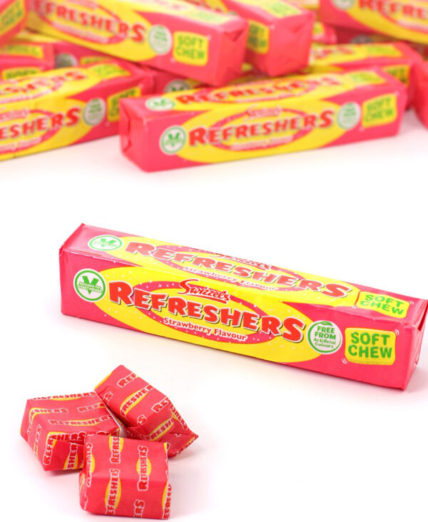 1 stk Swizzels Refreshers Chew Blocks med Jordbærsmak 43 gram