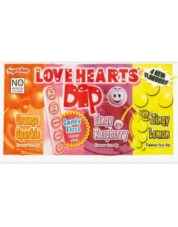 Swizzels Love Hearts Dip med 3 Smaker 23 gram