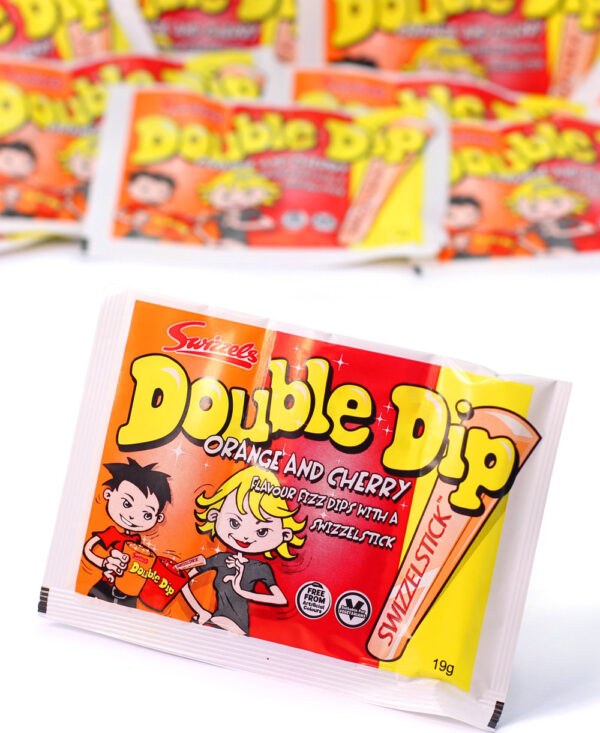 1 stk Swizzels Double Dip Appelsin og Kirsebær 19 gram