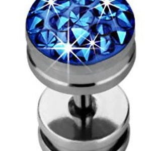 Glitter Stone in Blue - Fake Piercing