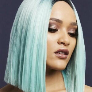 Kylie Deluxe Wig - Kan Styles! - Mintgrønn Parykk med Lang Bob-Frisyre