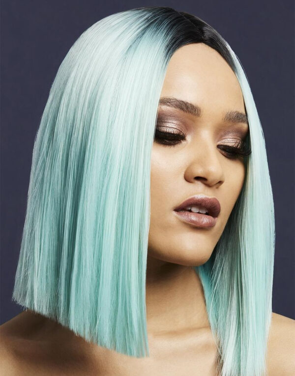 Kylie Deluxe Wig - Kan Styles! - Mintgrønn Parykk med Lang Bob-Frisyre