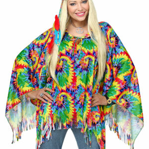 Psykadelisk Hippie Poncho og Hodebånd