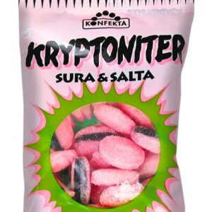 Sure og Salte Kryptoniter med Lakrispulver-Kjerne 60 gram