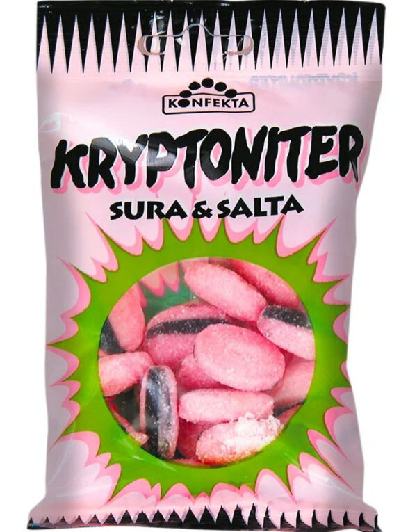 Sure og Salte Kryptoniter med Lakrispulver-Kjerne 60 gram