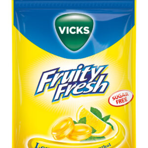 Vicks Fruity Fresh Halspastiller med Sitron og Menthol Smak - Sukkerfri