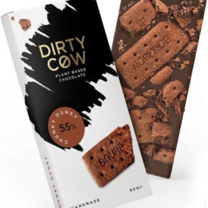 Dirty Cow Chunky Dunky - Håndlaget Plantebasert Vegansk Sjokolade med Burbon Kjeks 80 gram