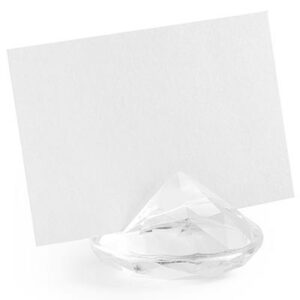 10 stk KLARE Diamant Bordkortholdere 4 cm