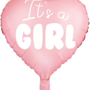 Its a Girl - Rosa Hjerteformet Folieballong 48 cm