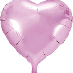 Stor Hjerteformet Lys Rosa Folieballong 61 cm