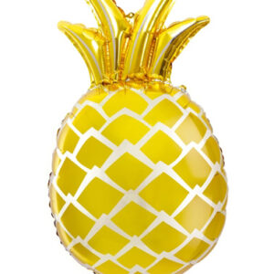 Gullfarget Ananas-Formet Folieballong 48x67 cm