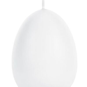 Hvitt Eggformet Stearinlys 10 cm