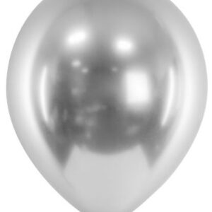 10 stk Sølvfargede Glossy Mirror Ballonger 30 cm