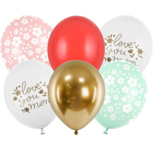 6 stk 30 cm Ballonger - Love You Mum Ballongbukett