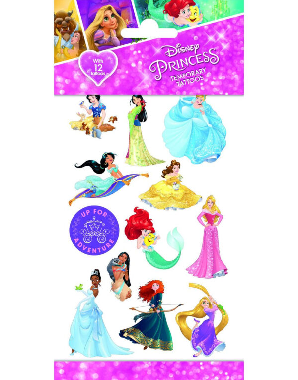 12 stk Midlertidige Disney Prinsesse Tatoveringer