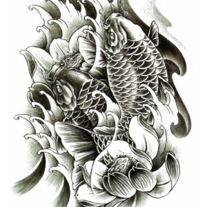 Ed Hardy Inspirert Koifish (Fake Tattoo)