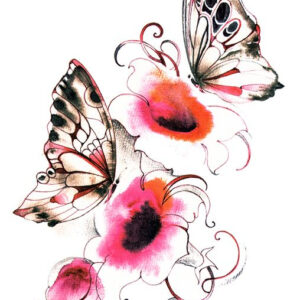 Butterfly Flowers (Fake Tattoo)