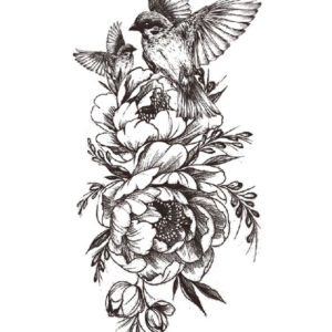 Flowers & Birds (Fake Tattoo)