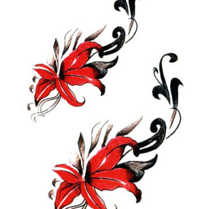 Red Lilies - 2 stk Tatoveringer (Fake Tattoo)