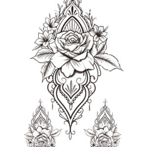 Flowered Mandala - 3 stk Tatoveringer (Fake Tattoo)