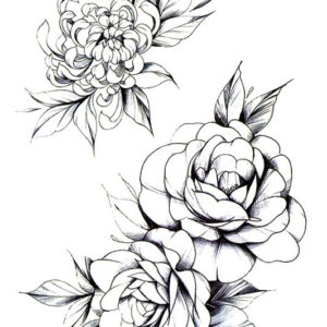 Sketched Flowers - 2 stk Tatoveringer (Fake Tattoo)