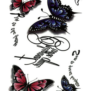 Butterflies & Quotes - 5 stk Tatoveringer (Fake Tattoo)