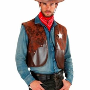 Brun Cowboyvest med Sheriffstjerne