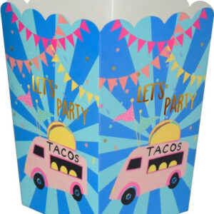 8 stk Popcornbeger med Tacobuss - Let's Party