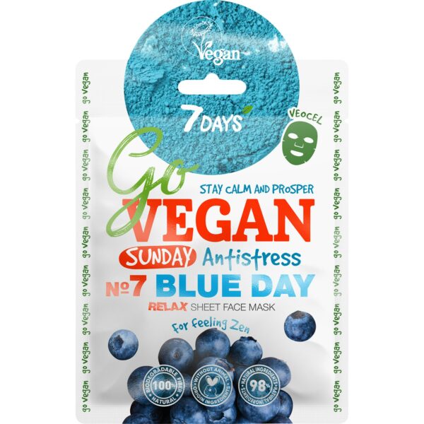 7DAYS Beauty GO VEGAN Facemask BLUE DAY Sunday 25 g