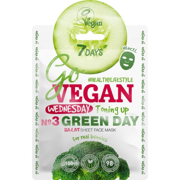 7DAYS Beauty GO VEGAN Facemask GREEN DAY Wednesday 25 g