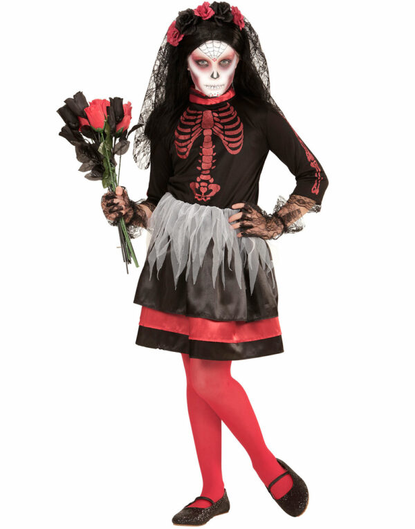 Day of the Dead Barnekostyme med Slør