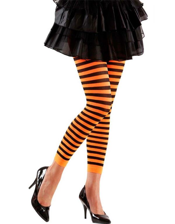 Stripete Svart og Orange Tights