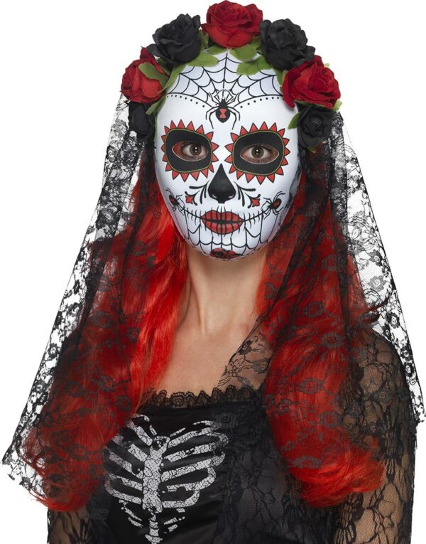 Black Bride - Day of The Dead Ansikstmaske med Slør