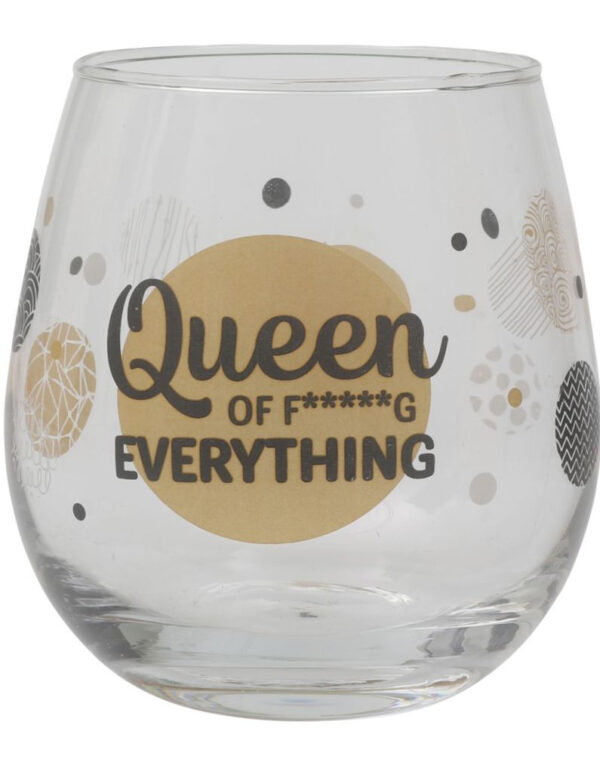 Queen of F****G Everything - Fotløst Vinglass/Ølglass/Brusglass - 450 ml