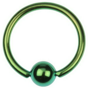 Metallic Grønn Ball Closure Ring Piercing