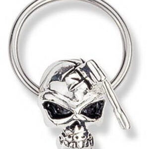 Skull with Ax - 1.6 x 14 mm BCR Piercing