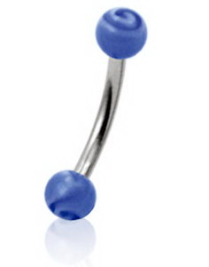 Round Blue - 1.2 x 8 mm Øyenbrynspiercing