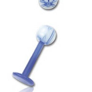 Labret With Blue Skull - 1.2 x 8 mm