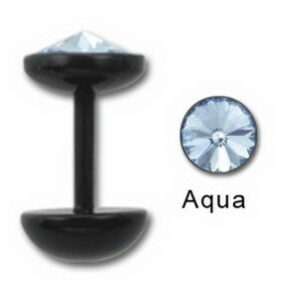 Light Blue Diamond - Svart Fake Piercing