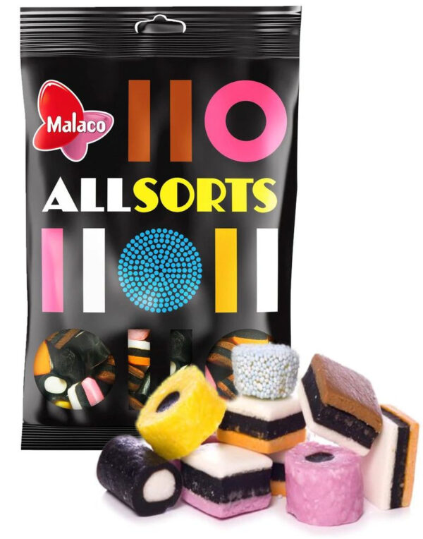 Malaco Liquorice Allsorts / Engelsk Lakris Konfekt 400 gram