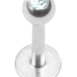 Shiny Stone - Labret Piercing med Lys Blå Sten